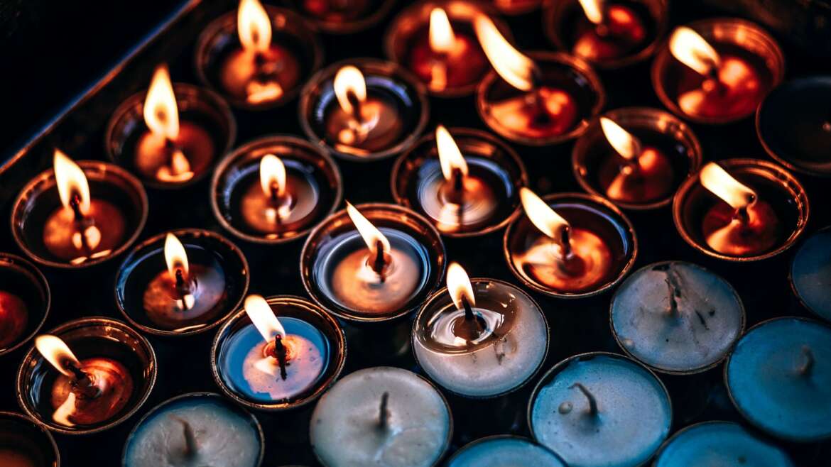 Burning Prayer Candles